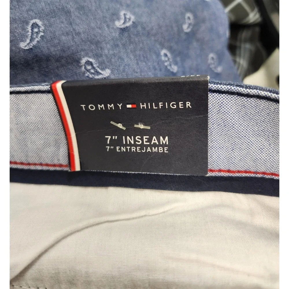 Tommy Hilfiger Men's Blue Paisley Print Shorts, 7'' Inseam, Size 34 NWT‎